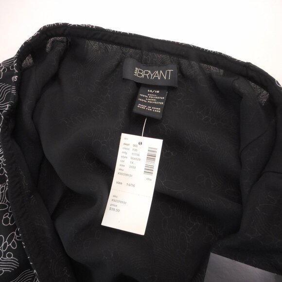 Lane Bryant Skirt Size 14 / 16 Black w/ Gray Print Layered Straight Midi NEW NWT - Picture 6 of 11